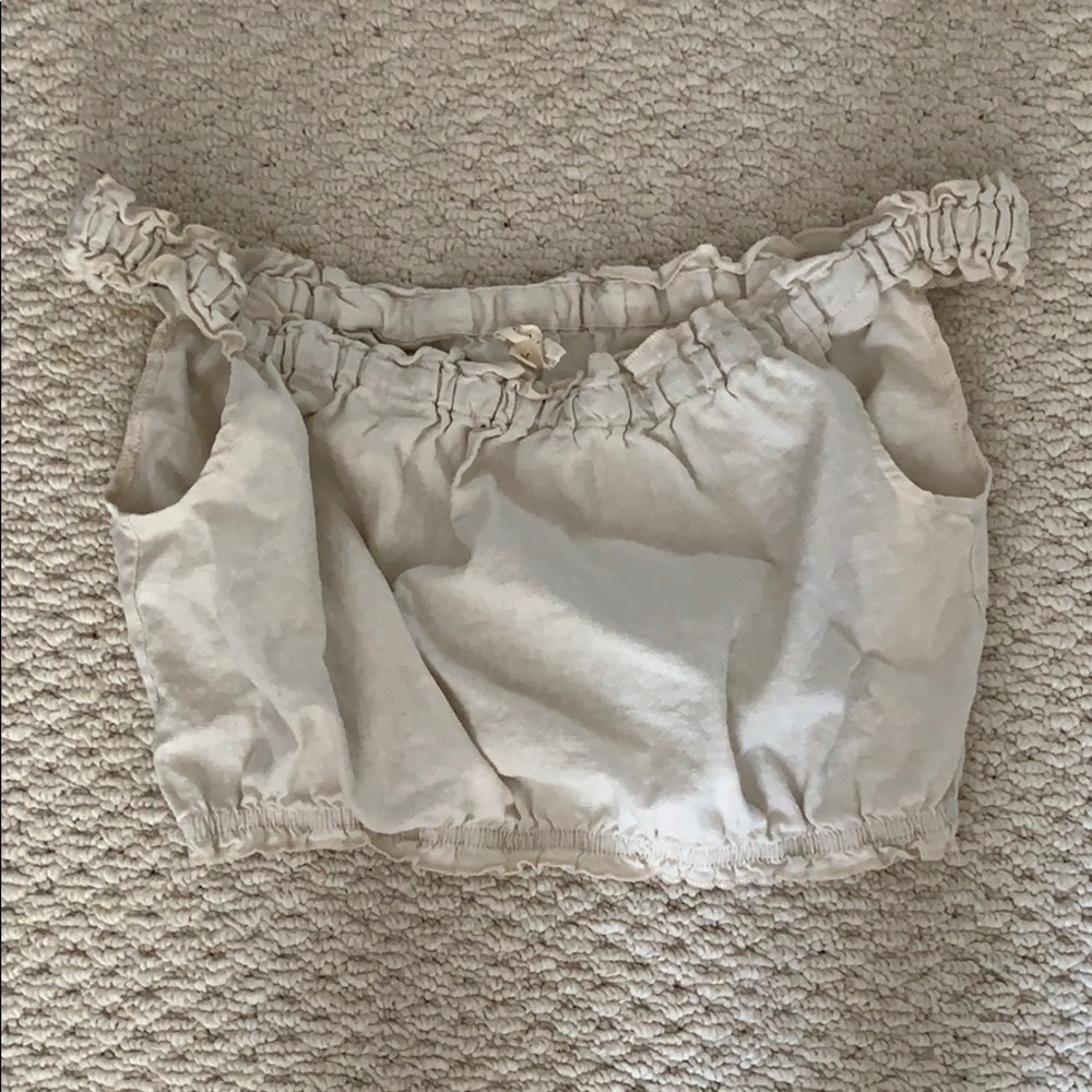 Off the shoulder linen blouse